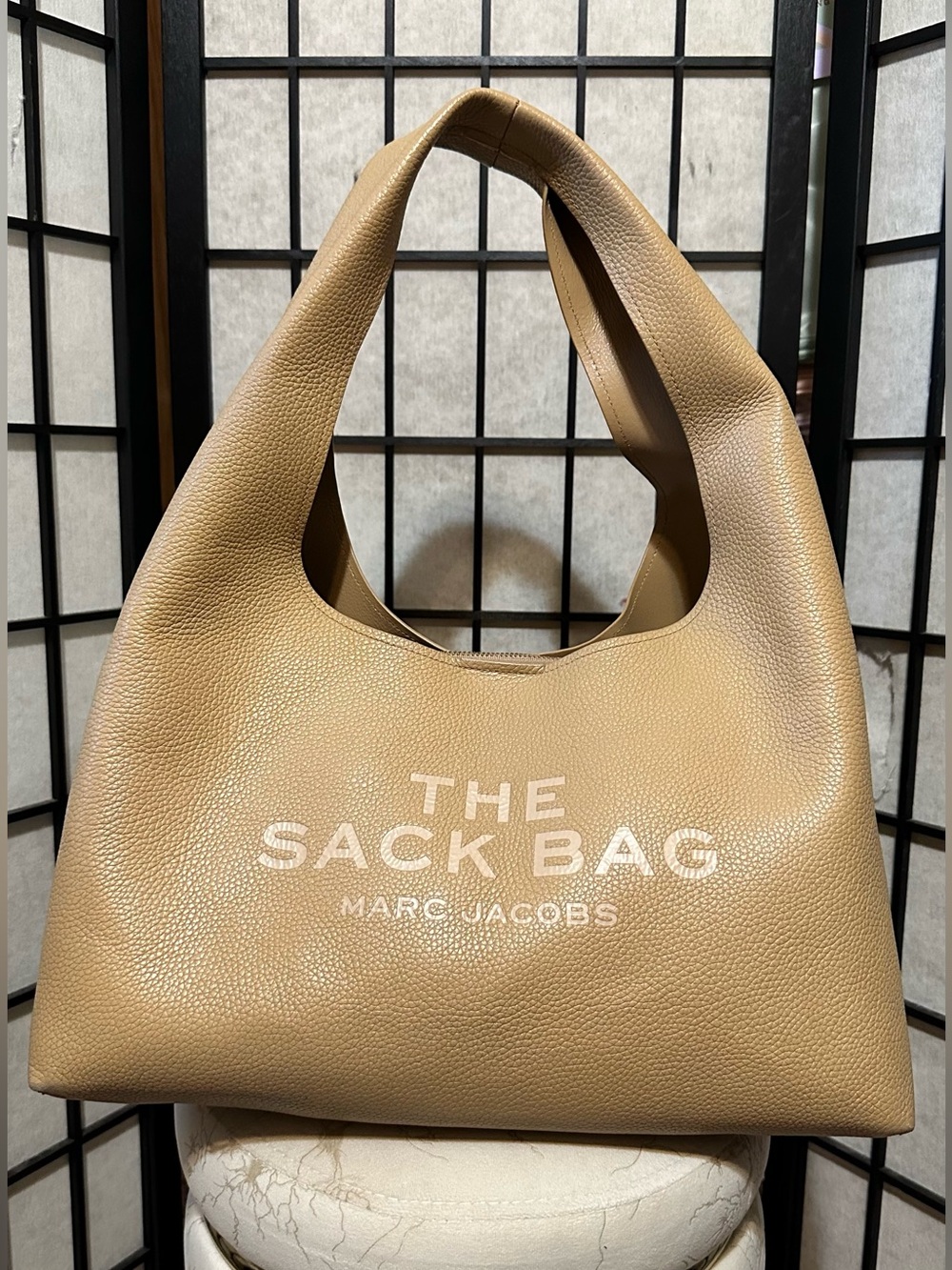 Marc Jacobs Tan The Sack Leather Shoulder Hobo Bag